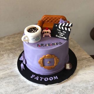 Purple Friends themed cake, by DOT Cake Art