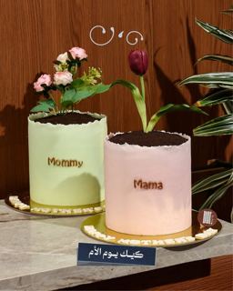Two flower-pot cakes for Mother's Day, by DOT Cake Art