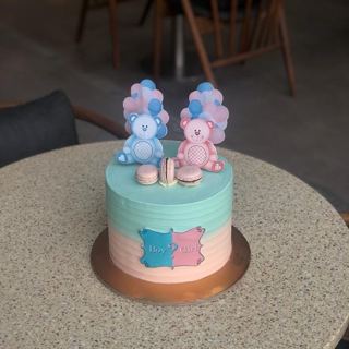 DOT Cake Art 出品：蓝粉蛋糕，小熊马卡龙，性别揭晓