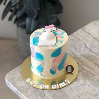 DOT Cake Art 出品：粉蓝蛋糕，卡通人偶，性别揭晓
