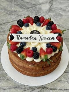Naked berry cake for Ramadan Kareem, by DOT Cake Art