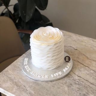 White rose-shaped cake, by DOT Cake Art