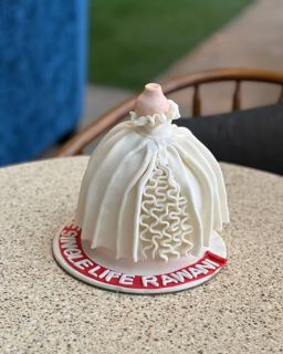 White bridal dress shaped cake, by DOT Cake Art